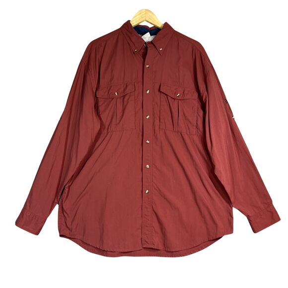 The North Face Shirt Mens Large Rust Vented Long Sleeve Fishing Hiking Utility - Picture 1 of 12